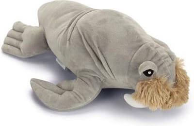 Beeztees hondenspeelgoed knuffel walrus Aiden grijs 34 x 24 x 19 cm