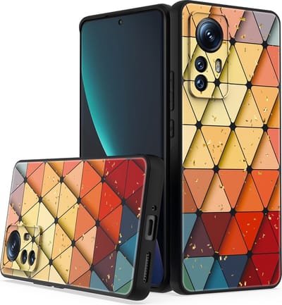 LuxeBass Siliconen hoesje met print geschikt voor Xiaomi 12 - Marmer Triangle - telefoonhoes - gsm hoes - telefoonhoesje