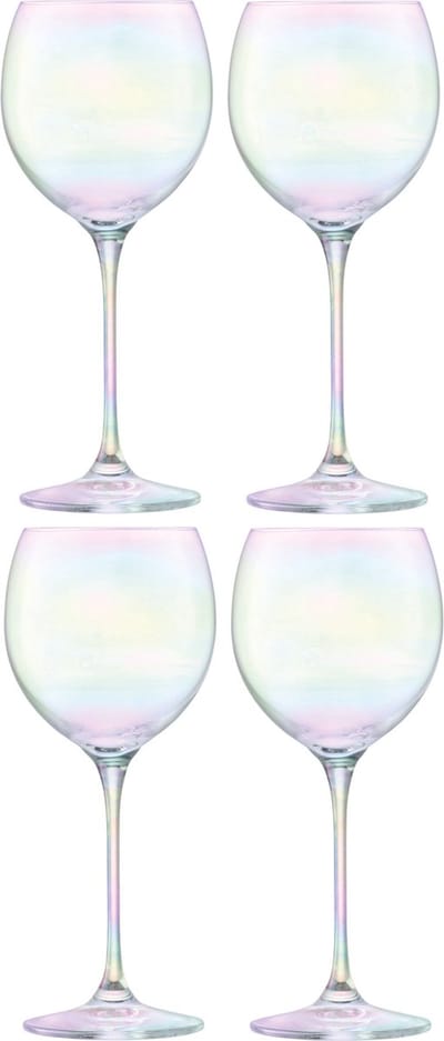 L.S.A. - Polka Balloon Glas 525ml Mother of Pearl Set van 4 Stuks - Glas - Transparant