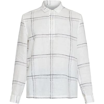 Shirt met lange mouwen KnowledgeCotton Apparel Loose linen printed