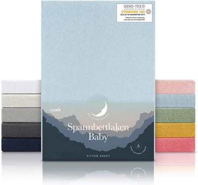 Hoeslaken 100x100 cm boxset van 2 | OEKO-TEX gecertificeerd | Boxbed en Kinderbed Beddengoed | Ademend en Onderhoudsvriendelijk | Lichtblauw