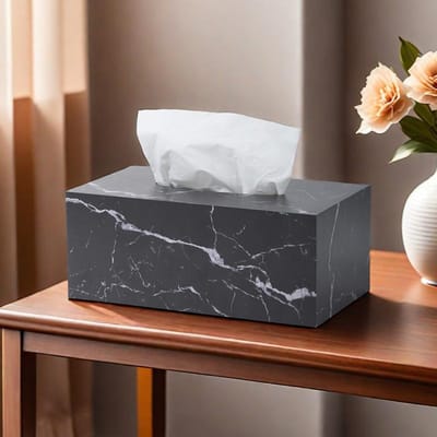 Nieuwe Acryl Marmeren Tissuebox Houder Tissue Dispenser Servethouder Woondecoratie Kantoor Desktop Tissue Opbergdoos Organizer white