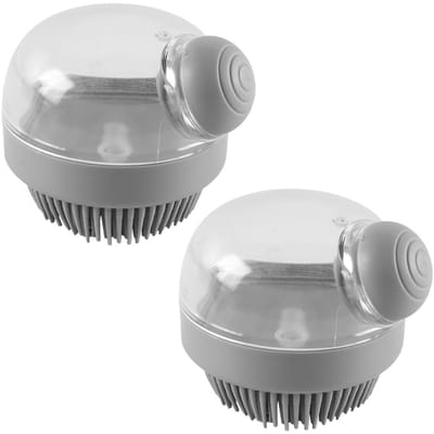 Dailygoody - Huisdierverzorgingsbadmassageborstel - Shampoo-doucheborstel - Transparant ontwerp - Grijs - Massagedispenser - Geschikt voor honden