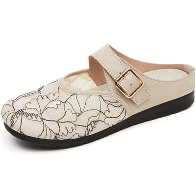 Moeder's Schoenen voor Zomer Casual Ademend en Veelzijdig Enkele Schoenen voor Eén Voet en Halve Pantoffels Zachte Zolen Zonder Vermoeide Voeten Dikke Zolen 41 beige