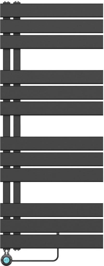 BELRAD Badkamer radiator elektrisch 1200x500mm - Mat zwart - Linksaansluiting/Combi - 593W