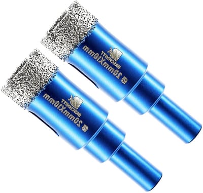 Diamant Gatzaag Set - Kernboor Bits - Tegels Boren - Vacuüm Gesoldeerd - 2 stuks 20 mm - Zilver