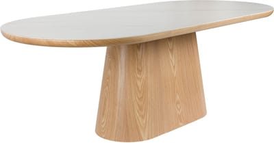 Housecraft Living Almira Eettafel Ovaal 200 cm Hout/ Marmerlook Naturel