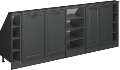 Vicco R-Line Keukenkast voor schuine wand – 210 cm Set van 5 Antraciet landhuis/antraciet