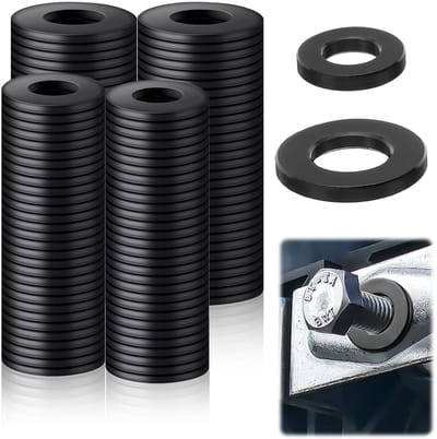 Allecto - M6/M8 Wasmachines - 120 Stuks - Hoogwaardige Carbon Staal - Zwart - Plat - Duurzaam en Corrosiebestendig - Geschikt voor Schroefdraad