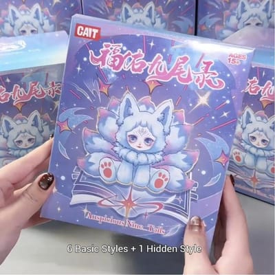 2025 Op Voorraad Chinese Originele Zegen Negenstaartige Vos Serie Schattige Mythische Pluche Pop Blind Box Trendy Verzamelspeelgoed Cadeau white