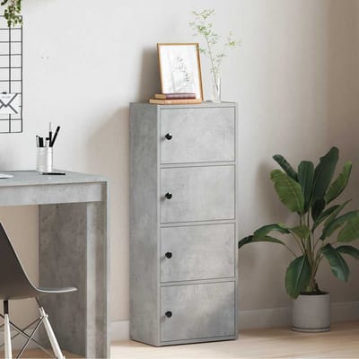vidaXL - Boekenkast - 40x24x102 - cm - bewerkt - hout - betongrijs