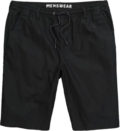 Men Plus - Heren - bermuda van linnenmix Relaxed Fit elastische tailleband - Zwart - Maat 4XL