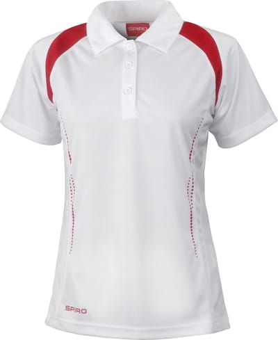 Spiro Dames/dames Sport Team Spirit Performance Polo Shirt (Wit/rood)