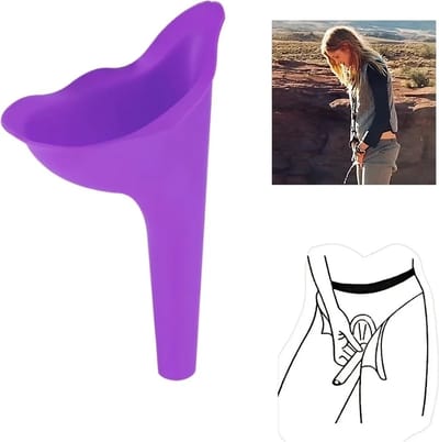 Herbruikbare Plastuit voor Vrouwen – Flexibel Siliconen Urinaal – Staand Plassen – Ideaal voor Reizen, Festivals & Outdoor – Paars