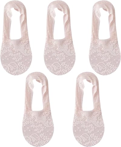 5 Paar Onzichtbare Enkelsokken voor Dames – Lage Zomersokken, Dun en Ademend, Comfortabele Enkelsokken met Siliconen Antislip, Onzichtbaar Design voor Sneakers en Schoenen-Roze