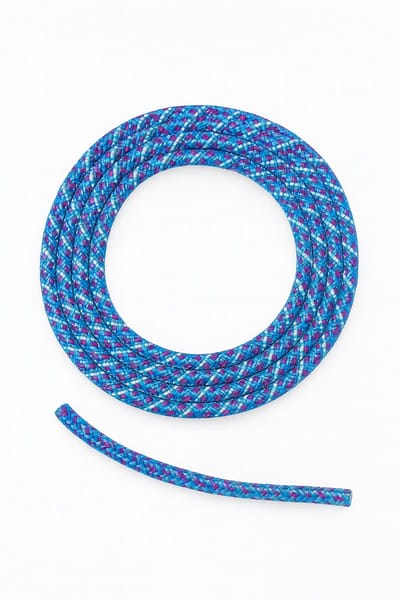Sterk gevlochten touw Premium editie 20 meter – 7 mm dik – 100% polyamide nylon – blauw met paars – ideaal voor hobby, camping, tuin en lichte toepassingen