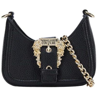 Versace Jeans Couture Logo Ketting Hardware Gesp PU Maanvormige Tas Dames Handtassen Zwart 74VA4BFV-ZS413-899 Basic Set (Bag+Dust Bag) gray
