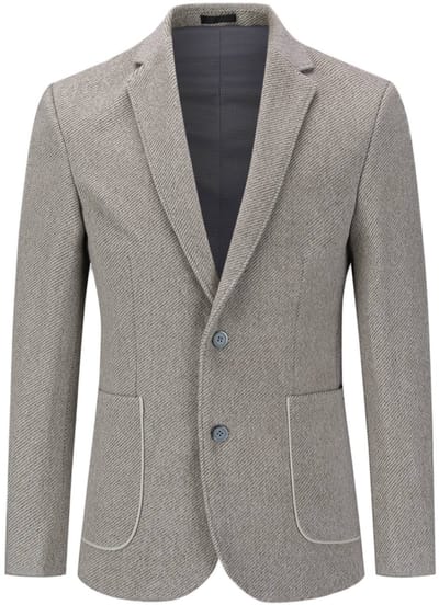 ALLTHEMEN Heren Tweed Enkelrijig Twee-knoops Blazer - Slanke Fit Kostuumjas - XXL