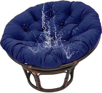 Rond Zitkussen - Stoelkussen Tuinmeubel - Buiten Ontspannen - Waterafstotend - 70 cm - Diepblauw