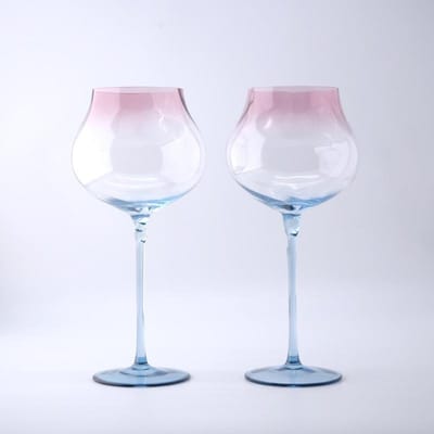 750ml Set van 2 stuks Grote Volume Kleurverloop Rode Wijnglazen Bourgogne Bordeaux Wijnglazen High-end Kristalglas Barware