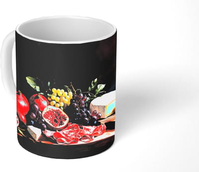 Mok - Koffiemok - Borrelplank - Stilleven - Vintage - Mokken - 350 ML - Beker - Koffiemokken - Theemok