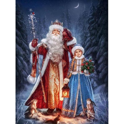 5D Diamantschilderij Kerst Strass Kruissteek Diamantborduurwerk Cartoon Koud Oud 40X50CM