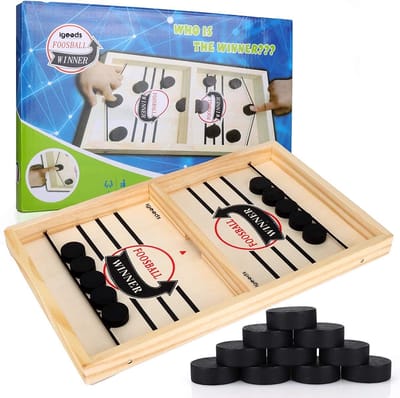 Igoods Who Is The Winner - Bordspel - Bordspellen Voor Volwassenen - Bordspellen Voor Kinderen - Sling Puck Schietspel - Ijshockeybordspel