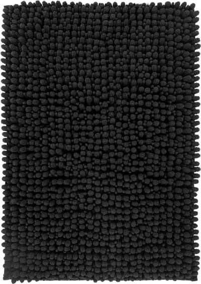 Tapijtenloods Fluffy Badmat Antislip - Zwart - 50x90 CM - Douchemat Hoogpolig - Soft Touch