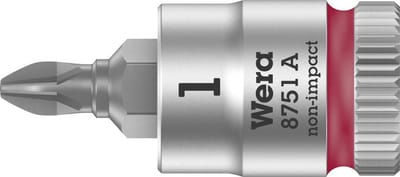 Wera 8751 A 05003350001 Kruiskop Phillips Dopsleutel-bitinzet PH 1 1/4 (6.3 mm)