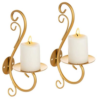 Moderne Wandkandelaars voor Theelichtjes - Gouden Metalen Wanddecoratie