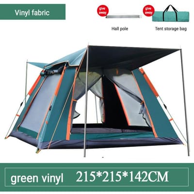 4-6 Persoons Buiten Automatische Snel Openklapbare Tent met Regenhoes Waterdichte Kampeertent Familie Buiten Direct Op te Zetten Tent met Draagtas Black Small groen