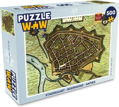 Puzzel Stadskaart - Roermond - Antiek - Legpuzzel - Puzzel 500 stukjes - Plattegrond