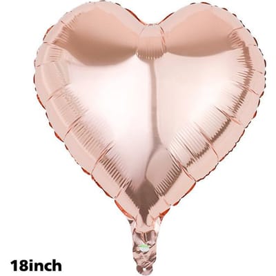 5 stuks 18 inch Rose Goud Hart Folie Ballonnen Verjaardagsfeest Decoraties Kinderen Volwassene Meisje Babyborrel Bruiloft Helium Ballonnen Benodigdheden 18inch