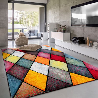Paco Home Vloerkleed Woonkamer Laagpolig Modern Patroon Geometrisch 3D 60x110 cm
