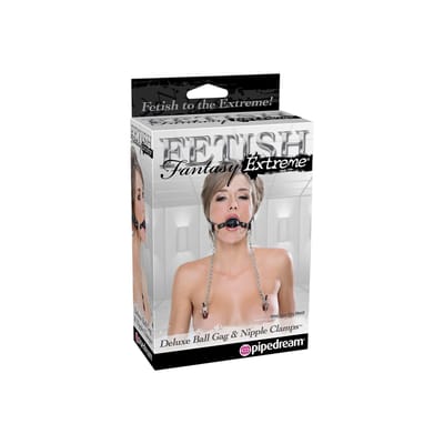 Fetish Fantasy Extreme FF Ball Gag & Nipple - Gag Ball - Zwart