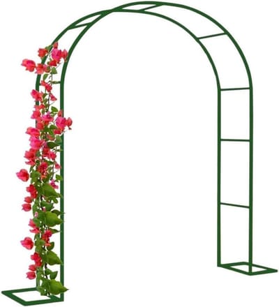 Rozenboog Metaal - Tuinboog Bruiloft - Decoratie Klimplanten - Stabiele Vierkante Basis - 1.4m x 2.3m - Zwart