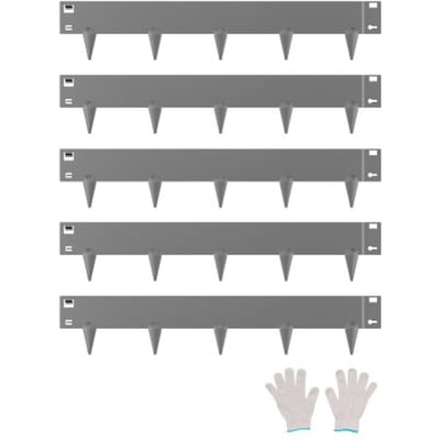 VEVOR Gazonrand 5-pack, Bloembedrand 990x181 mm, Metalen Bloembedrand, Flexibele Bloembedrand, Robuuste Tuinafscheiding, Eenvoudig te installeren, Bloembed-/Tuinpadafscheiding, Donkergrijs