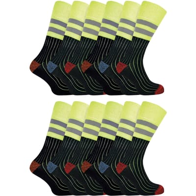 3 Pack Heren Zware Katoenen Hi Viz Werk Sokken