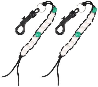 Dailygoods- Scorecounter met Clip - 2 Stuks - Duurzaam - Nylon/TPE - Golfaccessoire - 30 cm Lengte - Witte/Groene Kralen - Golf Scorekeeper