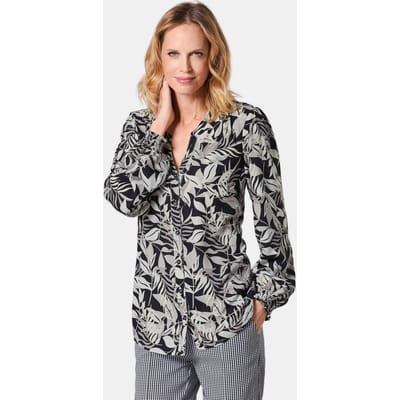 Gedess. tuniekblouse - zwart / wit / gedess. - Gr. 44 van Goldner Fashion