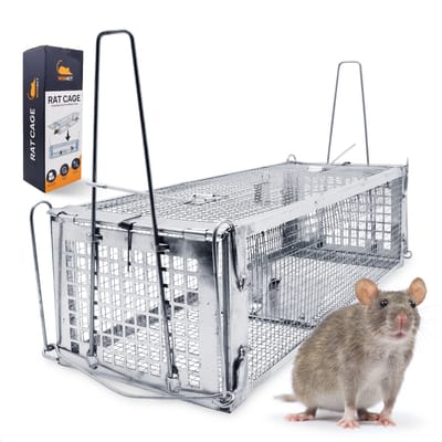 Wonact Rattenkooi - Rattenval - Muizenval - Rattenvangkooi - Ratten bestrijden - Groot - 42CM - Diervriendelijk - Zonder Rattengif of Rattenvergif
