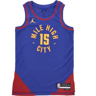 Basketbaltanktop voor heren Nba Dri Fit Swingman Jersey Statement Edition nr. 15 Nikola Jokic Dennug Rush Blue/team Crimson