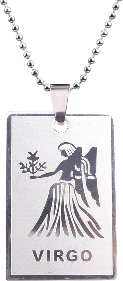 Fako Bijoux® - Ketting - RVS Hanger - Sterrenbeeld Rechthoek - Maagd