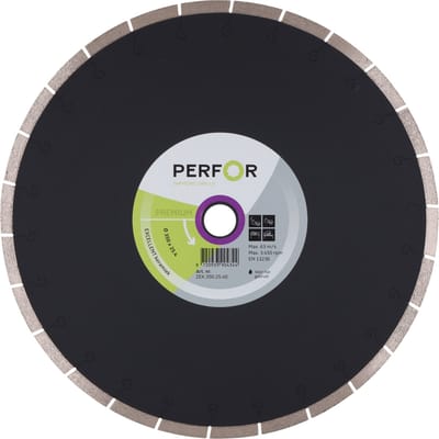 PERFOR Diamant doorslijpschijf EXCELLENT keramiek Diameter 350 mm Asgat 25,4 mm