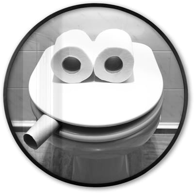 Poster in lijst Rond - Fotolijst 60x60 cm - Posters - WC - Bril - Grappig - Toilet - Ronde posterlijst zwart - Decoratie - Wanddecoratie woonkamer - Muurdecoratie slaapkamer