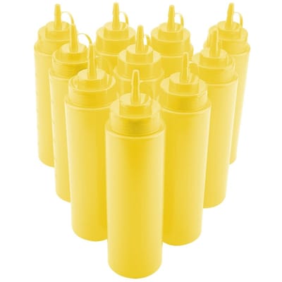 720ml 10 stuks / Set Plastic Condimentdispenser voor Saus Olie Crème Azijn (Geel) Yellow yellow