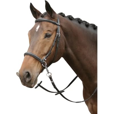 Harrys Horse Bitloos Hoofdstel - Leder - Zwart - Full