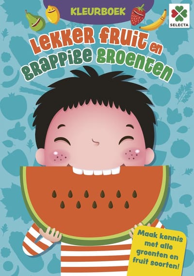 Tactic Selecta Lekker Fruit en Grappige Groente - Kleur- en Activiteitenboek - Gezond Eten Ontdekken - Puzzelboek voor Kinderen - Vanaf 4 Jaar