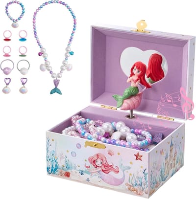 Sieradenopbergdoos voor Meisjes - Roze Zeemeermin Design, Perfect voor Accessoires en Cadeaus