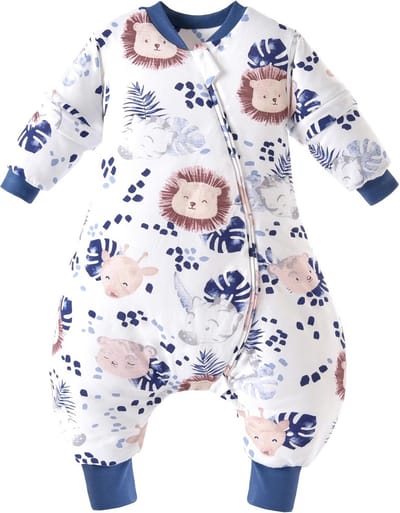 Baby winterslaapzak met voeten voor jongens en meisjes - Afneembare mouwen - 2,5 TOG - Geschikt voor het hele jaar